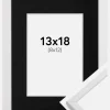 Ramme Galant Hvid 13x18 cm - Passepartout Sort 9x13 cm