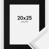 Ramme Galant Hvid 20x25 cm - Passepartout Sort 15x20 cm