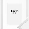 Ramme Galant Hvid 13x18 cm - Passepartout Hvid 9x13 cm