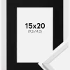Ramme Galant Hvid 15x20 cm - Passepartout Sort 4x6 inches