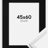 Ramme Galant Hvid 45x60 cm - Passepartout Sort 32x45 cm