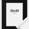 Ramme Galant Hvid 30x40 cm - Passepartout Sort 20x28 cm