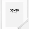 Ramme Galant Hvid 35x50 cm - Passepartout Hvid 25x35 cm