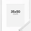Ramme Galant Hvid 35x50 cm - Passepartout Hvid 24x30 cm