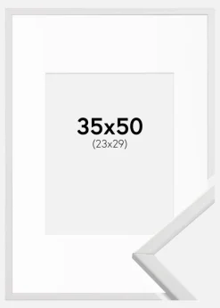 Ramme Galant Hvid 35x50 cm - Passepartout Hvid 24x30 cm