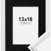 Ramme Galant Hvid 13x18 cm - Passepartout Sort 3,5x5 inches