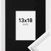 Ramme Galant Hvid 13x18 cm - Passepartout Sort 7x10 cm