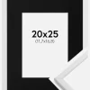 Ramme Galant Hvid 20x25 cm - Passepartout Sort 5x7 inches
