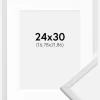 Ramme Galant Hvid 24x30 cm - Passepartout Hvid 7x9 inches