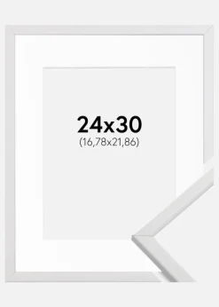 Ramme Galant Hvid 24x30 cm - Passepartout Hvid 7x9 inches