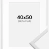 Ramme Galant Hvid 40x50 cm - Passepartout Hvid 29,7x42 cm (A3)