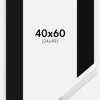 Ramme Galant Hvid 40x60 cm - Passepartout Sort 25x50 cm
