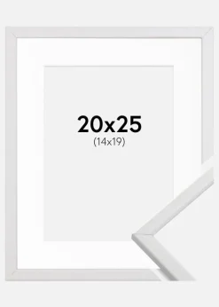 Ramme Galant Hvid 20x25 cm - Passepartout Hvid 15x20 cm