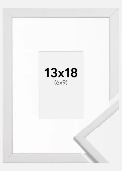 Ramme Galant Hvid 13x18 cm - Passepartout Hvid 7x10 cm
