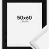 Ramme Galant Hvid 50x60 cm - Passepartout Sort 40x50 cm