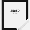 Ramme Galant Hvid 35x50 cm - Passepartout Sort 30x35 cm