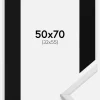 Ramme Galant Hvid 50x70 cm - Passepartout Sort 33x56 cm