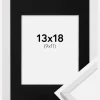 Ramme Galant Hvid 13x18 cm - Passepartout Sort 10x12 cm