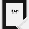 Ramme Galant Hvid 18x24 cm - Passepartout Sort 13x18 cm