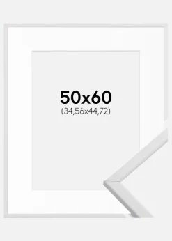Ramme Galant Hvid 50x60 cm - Passepartout Hvid 14x18 inches
