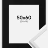 Ramme Galant Hvid 50x60 cm - Passepartout Sort 35x45 cm