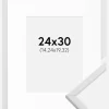 Ramme Galant Hvid 24x30 cm - Passepartout Hvid 6x8 inches