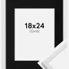 Ramme Galant Hvid 18x24 cm - Passepartout Sort 13x17 cm