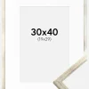 Ramme Galant Sølv 30x40 cm - Passepartout Hvid 20x30 cm