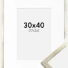Ramme Galant Sølv 30x40 cm - Passepartout Hvid 18x27 cm