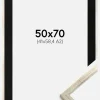 Ramme Galant Sølv 50x70 cm - Passepartout Sort 42x59,4 cm (A2)