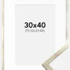Ramme Galant Sølv 30x40 cm - Passepartout Hvid 8x12 inches