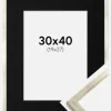 Ramme Galant Sølv 30x40 cm - Passepartout Sort 20x28 cm