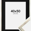 Ramme Galant Sølv 40x50 cm - Passepartout Sort 30x40 cm