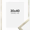 Ramme Galant Sølv 30x40 cm - Passepartout Hvid 21x29,7 cm (A4)