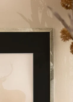 Ramme Galant Sølv 30x40 cm - Passepartout Sort 20x30 cm
