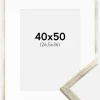 Ramme Galant Sølv 40x50 cm - Passepartout Hvid 27,5x37 cm