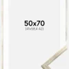 Ramme Galant Sølv 50x70 cm - Passepartout Hvid 42x59,4 cm (A2)