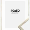 Ramme Galant Sølv 40x50 cm - Passepartout Hvid 12x16 inches