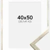 Ramme Galant Sølv 40x50 cm - Passepartout Hvid 29,7x42 cm (A3)