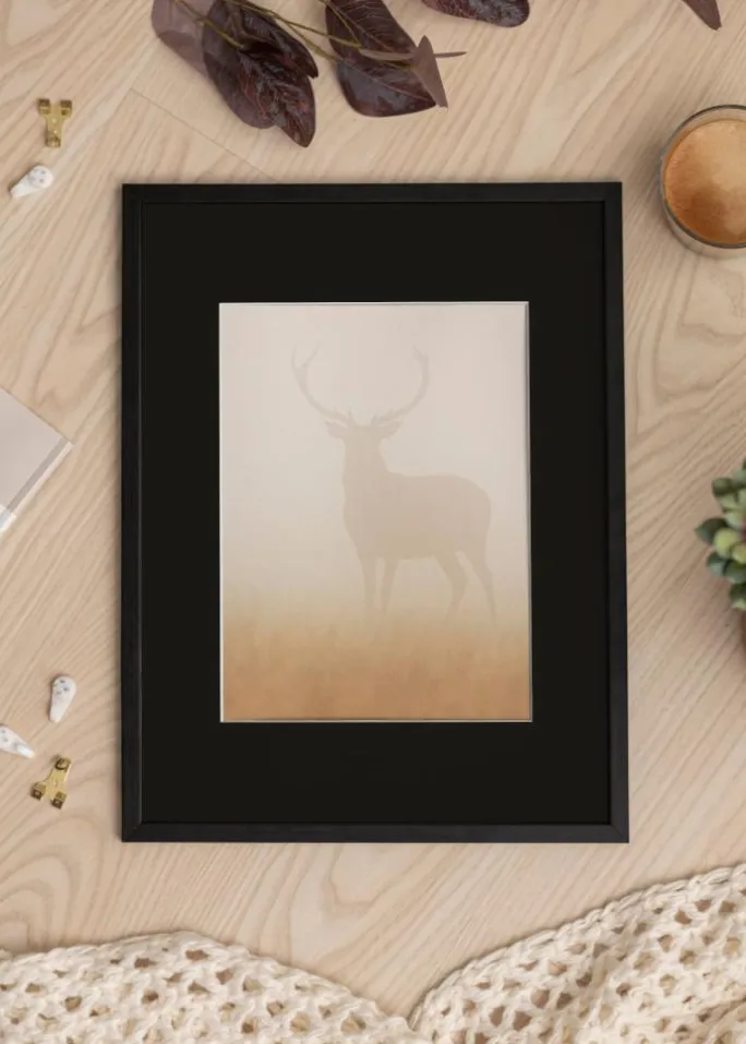 Ramme Galant Sort 40x50 cm - Passepartout Sort 29,7x42 cm (A3)