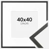 Ramme Galant Sort 40x40 cm - Passepartout Hvid 25x25 cm