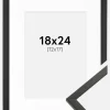 Ramme Galant Sort 18x24 cm - Passepartout Hvid 13x18 cm