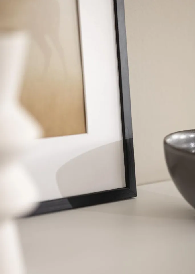 Ramme Galant Sort 50x60 cm - Passepartout Hvid 40x50 cm