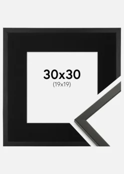Ramme Galant Sort 30x30 cm - Passepartout Sort 20x20 cm