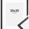 Ramme Galant Sort 20x25 cm - Passepartout Hvid 15x20 cm