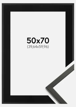 Ramme Galant Sort 50x70 cm - Passepartout Sort 16x24 inches