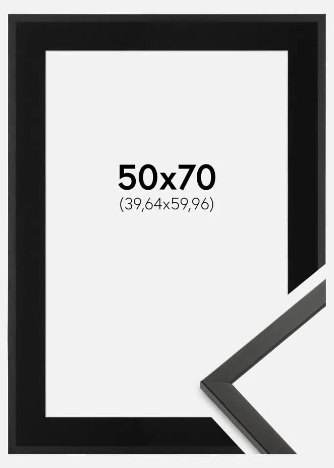 Ramme Galant Sort 50x70 cm - Passepartout Sort 16x24 inches