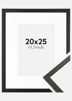 Ramme Galant Sort 20x25 cm - Passepartout Hvid 5x7 inches