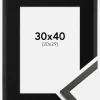 Ramme Galant Sort 30x40 cm - Passepartout Sort 21x30 cm