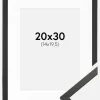 Ramme Galant Sort 20x30 cm - Passepartout Hvid 15x21 cm (A5)